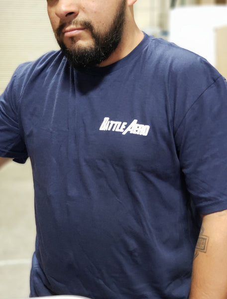 Battle Aero Chassis Stands T-Shirt (Dark Blue)
