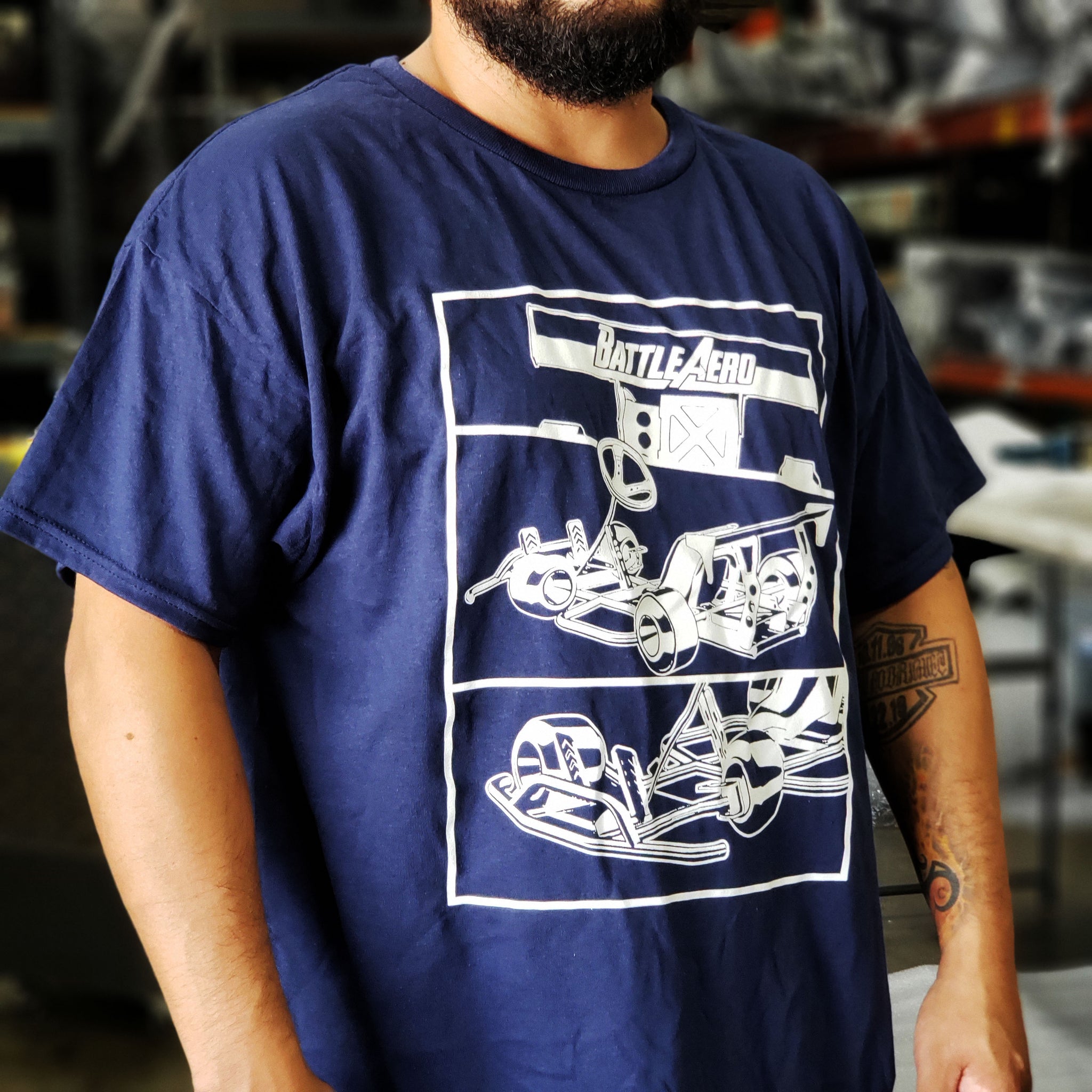 Battle Aero Drift Kart T-Shirt (Dark Blue)