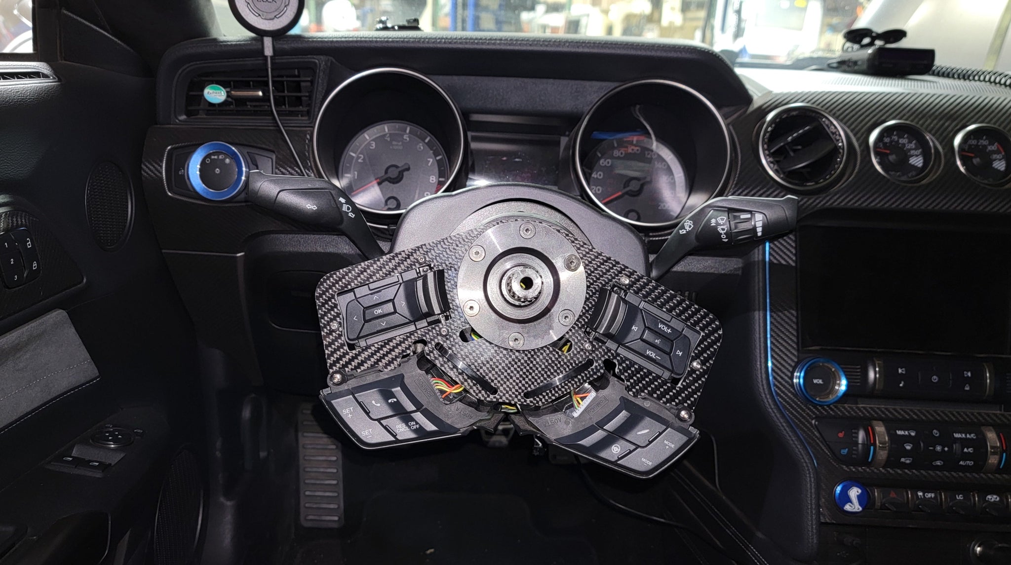 Ford Mustang S550 Carbon Steering Control Relocation Bracket