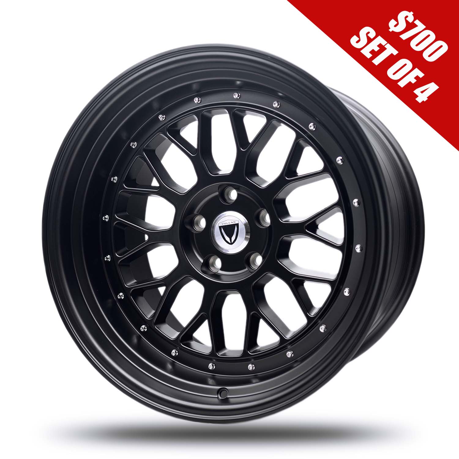 19" 8.5 MATTE BLACK A1 MESH CONCAVE STYLE WHEELS RIMS 5X114.3